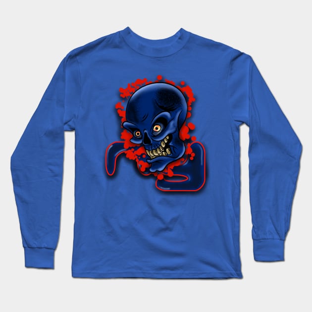 NY Giants Skull Long Sleeve T-Shirt by Danispolez_illustrations